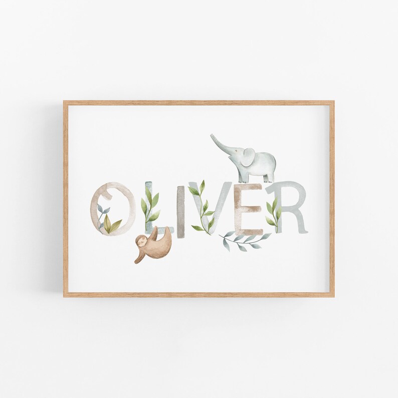 Personalised Name Nursery Kids Print Nursery Decor Etsy