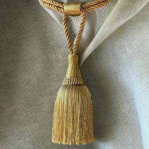 Abrazaderas para cortinas, borlas doradas para cortinas, abrazaderas con borlas, borlas para cortinas de estilo vintage, borlas de estilo antiguo, cuerdas para cortinas