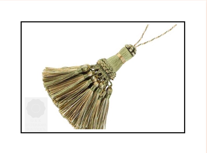 Decorative Key Tassels Green and Gold Key Tassels Vintage Etsy