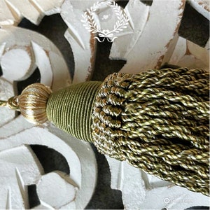 Lot De 5 Glands Décoratifs Vintage Vert Olive - Occasion, Parfaits Pour Déco Bohème Ou Coussin