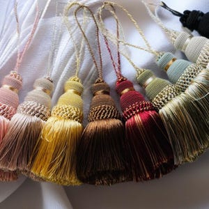 Decorative key tassels, key tassels, vintage style tassels, antique style tassels, furniture tassels,