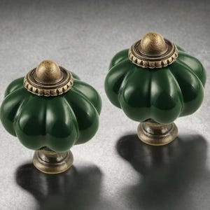 Grüne viktorianische Kürbis Knäufe - Schubladengriffe im Vintage-Stil, Schrankgriffe im Vintage-Stil, Schrankgriffe im Shabby-Chic