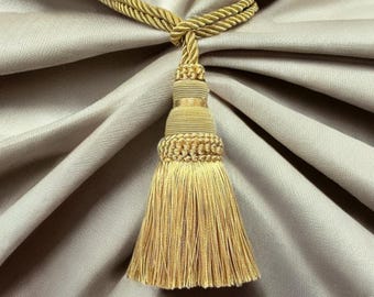 Abrazaderas para cortinas, borlas doradas para cortinas, abrazaderas con borlas doradas, borlas para cortinas de estilo vintage, borlas de estilo antiguo, cuerdas para cortinas