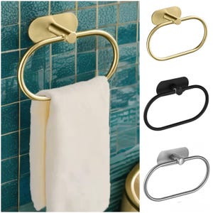 Adhesive Towel holder, towel ring – Stainless Steel, No Drill Hanging Hook, Easy Installation, bathroom accessories, Modern Home Organiser