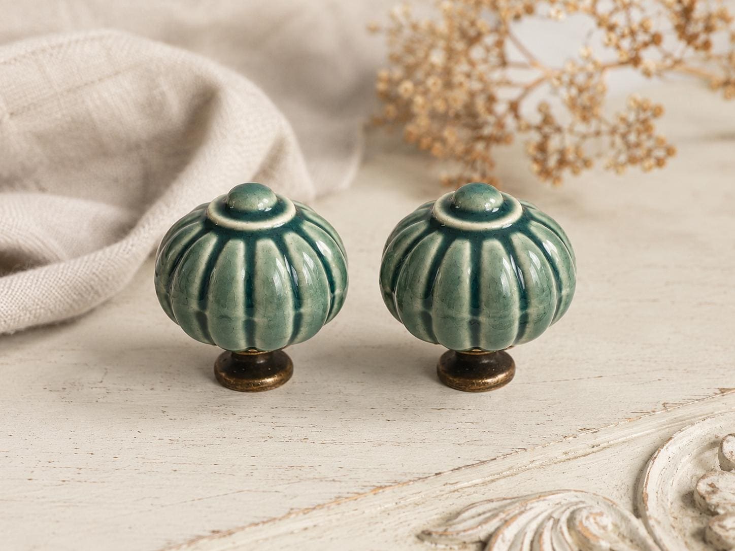 green dresser knobs Sage Victorian Pumpkin Cabinet – Vintage Style Drawer Pulls,antique Brass Cupboard Handles,green Shabby Chic Furniture Hardware Dark