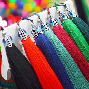 Decorative key tassels, key tassels with alloy cap, vintage style tassels, antique style tassels, furniture tassels,  various colours