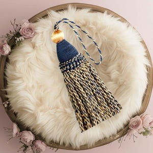 Dekorative Schlüsselquasten Schlüsselquasten Vintage-Stil Quasten antike Quaste Möbelquaste Marine-Quaste, blaue Quaste Quaste, Goldquaste