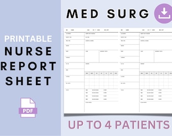 Med Surg Nurse Report Sheet, Med Surg Nurse Brain