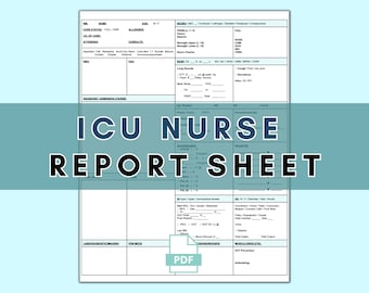 ICU Nurse Report Sheet: Druckbares Gehirnblatt (PDF)
