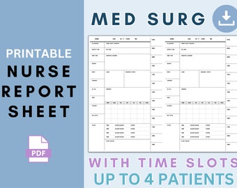 ICU Nurse Report Sheet With Hourly Rounding (Download Now) - Etsy