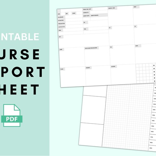 Nurse Brain Sheet for New Grad Rns Etsy