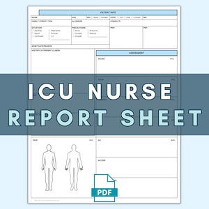 ICU Nurse Report Sheet, ICU Nurse Brain Sheet - Etsy