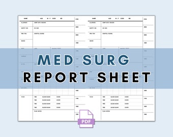 Med Surg Nurse Brain Sheet mit Stundenrundung