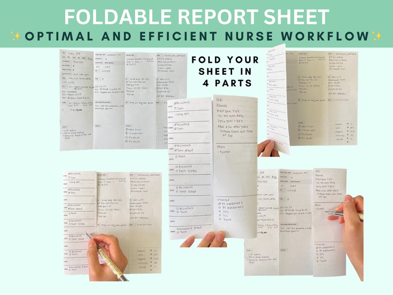 It is a foldable report sheet, optimal for efficient nurse workflow and made by an ADHD brain.