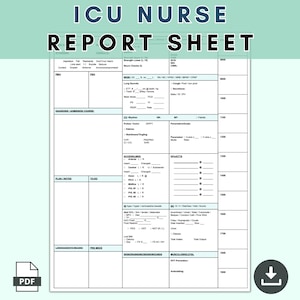 ICU Nurse Report Sheet with Hourly Rounding
