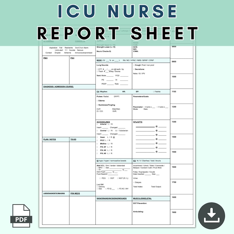 Nurse Rounding Sheet - Etsy