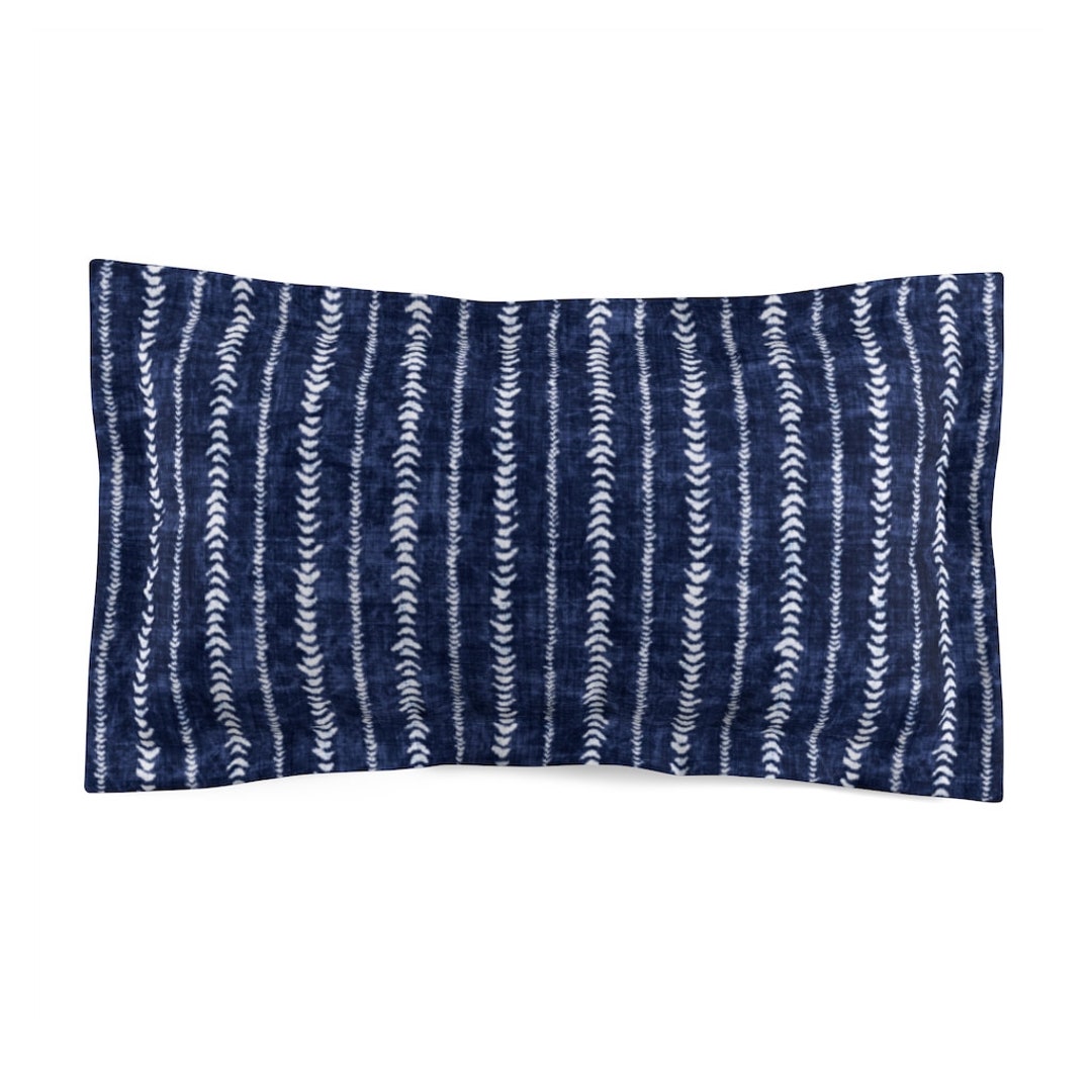 Navy Blue Bohemian Pillow Sham King Queen Standard Size Etsy