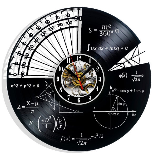 Matematica Geometria Disco in vinile Orologio da parete 12 pollici Regali per lui I suoi bambini Decorazione per la casa Camera da letto Cucina Idee a sorpresa per i migliori amici