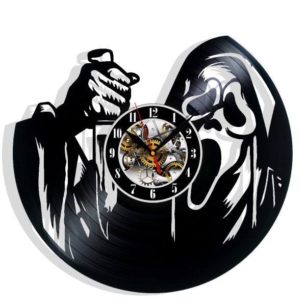 Halloween Horror Movie Vinyl Record Wall Clock 12" Gifts for Him Her Kids Decor for Home Bedroom Kitchen Art Surprise Ideas for Best Friends