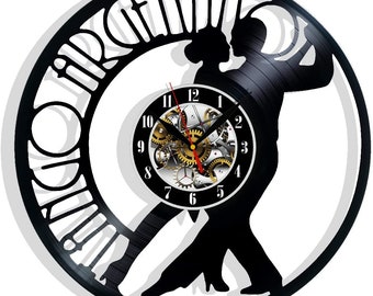 Tango Argentine Dance Vinyl Record Wall Clock 12" Gifts for Him Her Kids Decor for Home Bedroom Bathroom Kitchen Art Surprise Ideas Friends