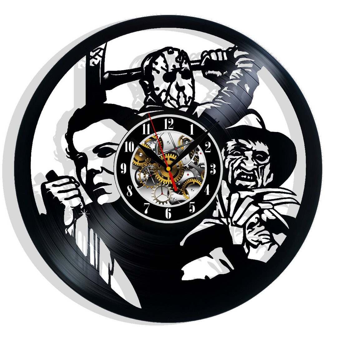 Halloween Horror Movie Vinyl Record Wall Clock 12 Gifts for Him Her