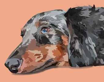 Personalized Pet Portrait from Photo, Custom Pet Prints, Digital Pet Painting, Pet Memorial, Pet Gift, Custom Wall Art