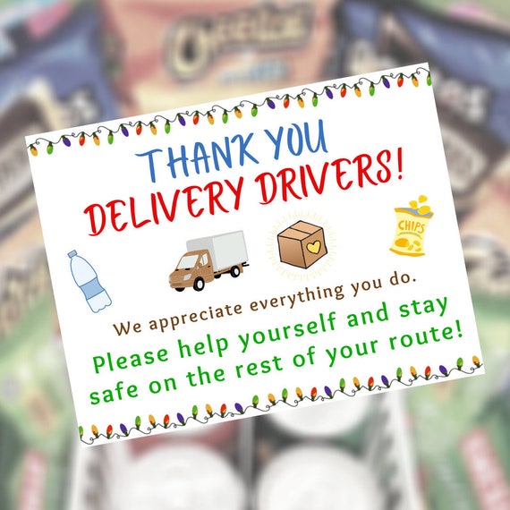 Delivery Driver Thank You Sign Delivery Driver USPS FedEx Etsy