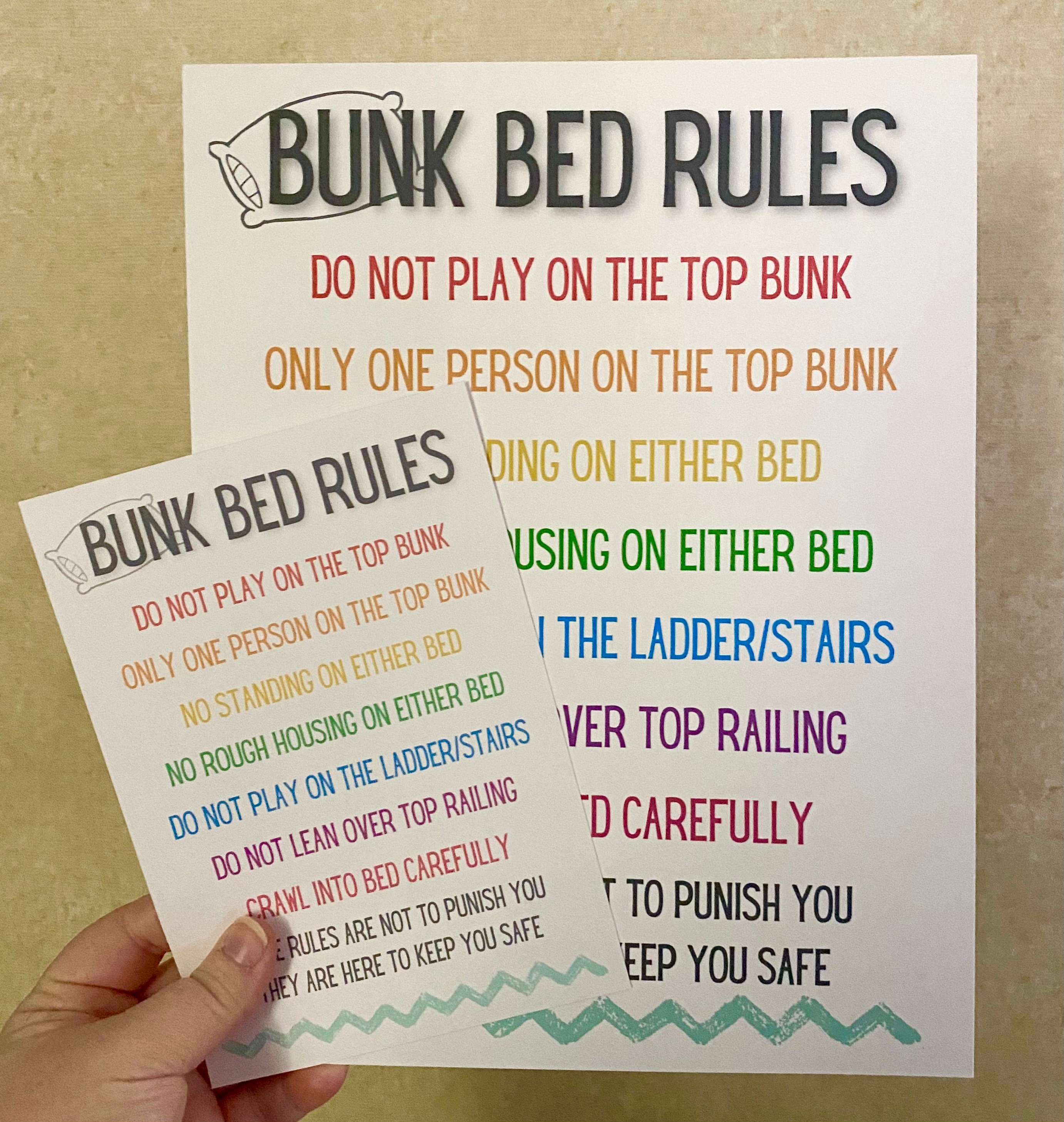 Printable Bunk Bed Rules Print At Home For Kids Bunk Bed Etsy Printable Bunk Bed Rules Print At Home For Kids Bunk Bed Etsy