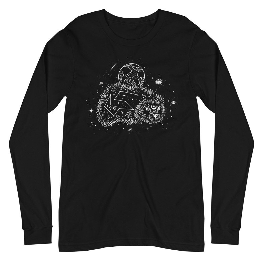 Space Hedgehog Long Sleeve Minimalist Line Art Shirt Earth | Etsy