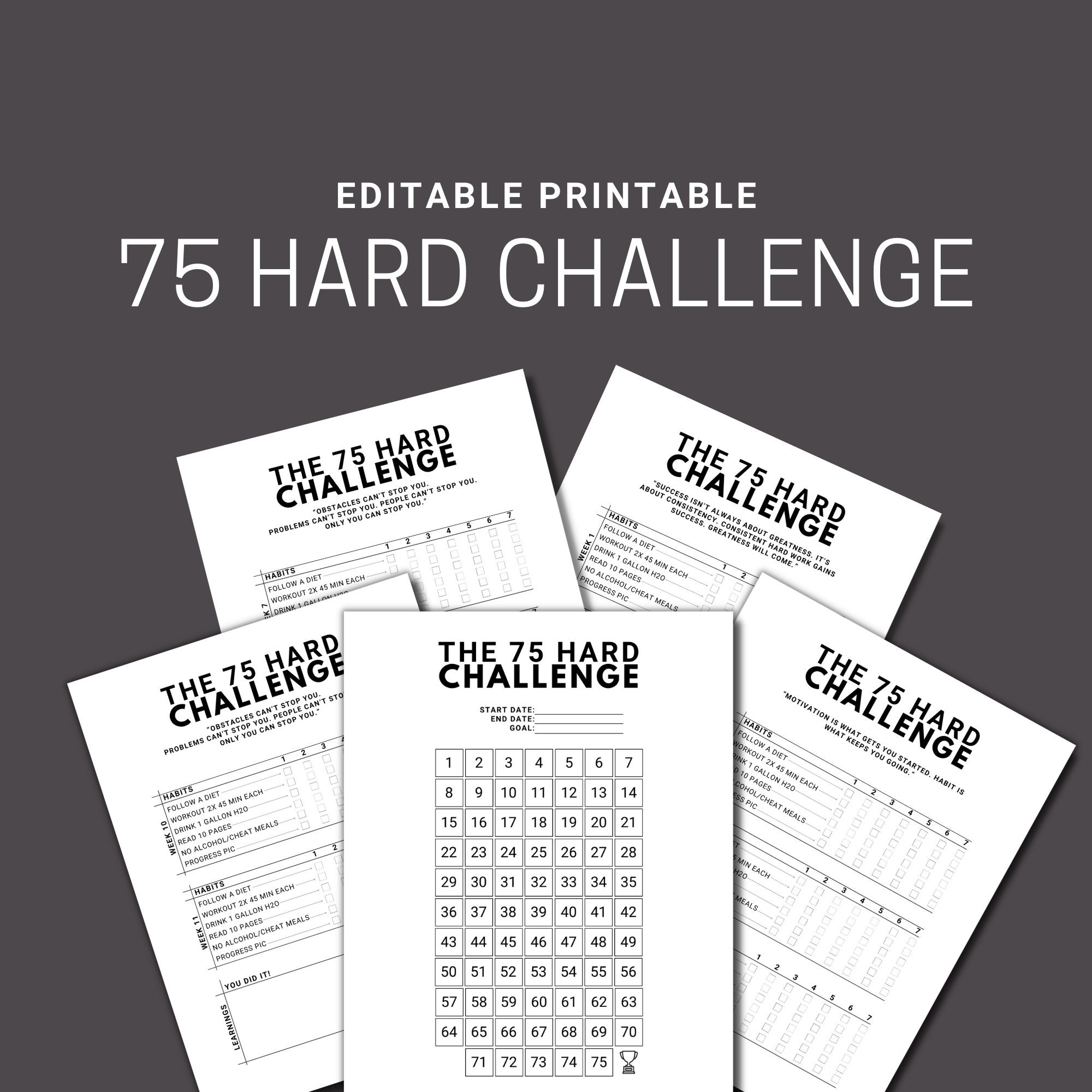 75 Hard Challenge Printable Ubicaciondepersonas cdmx gob mx