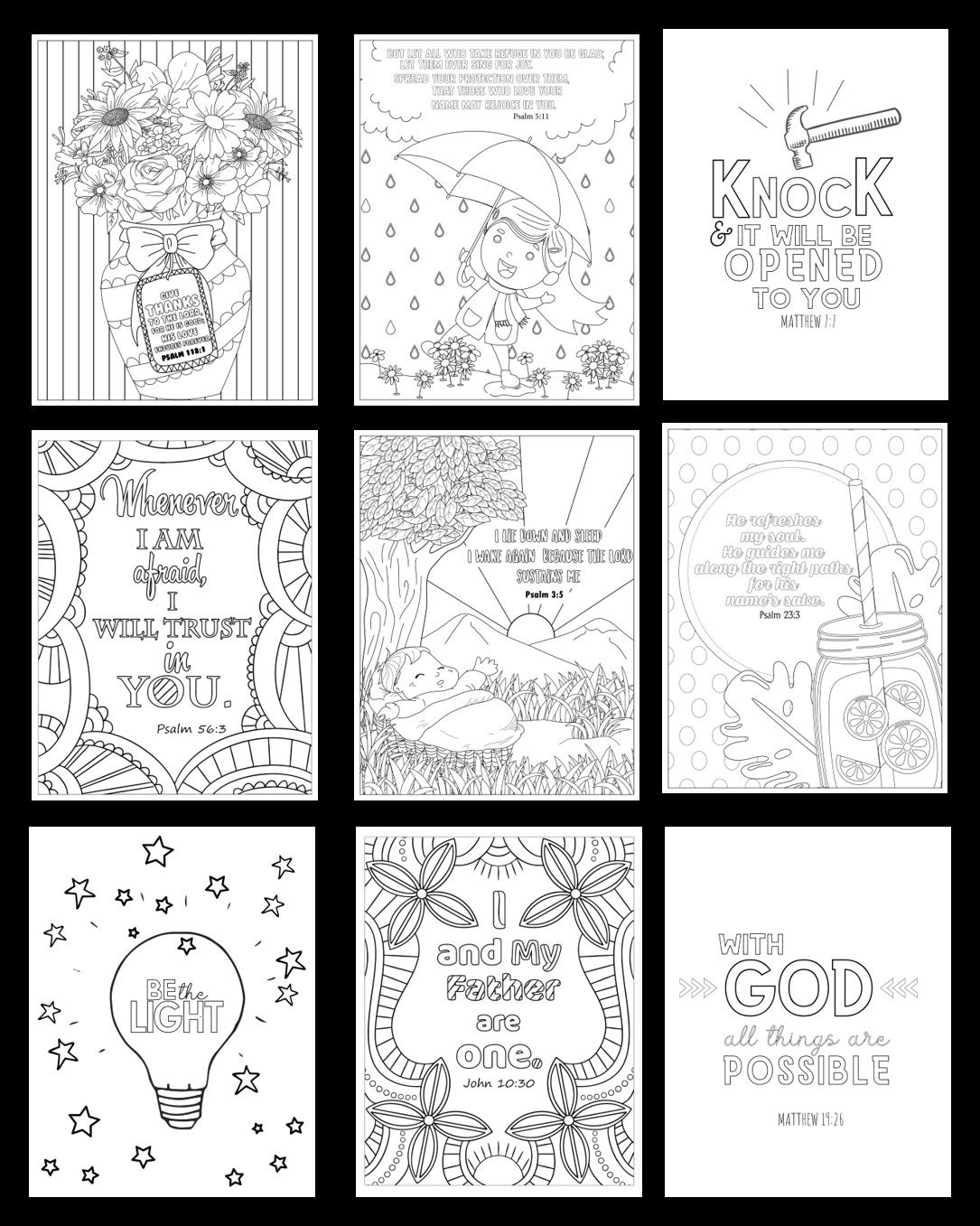 Bible Activity Worksheets and Coloring Pages for Kids and Adults - Etsy