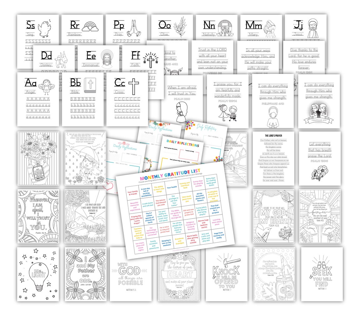 Bible Activity Worksheets and Coloring Pages for Kids and Adults - Etsy