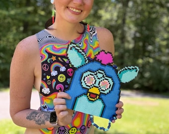 Tripping Ferby Rave Kandi Perler Necklace