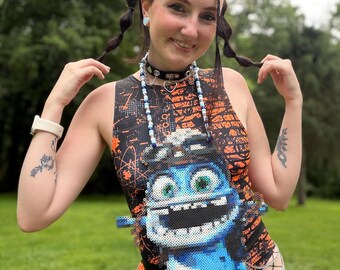Krazy Frog Rave Perler Necklace | Shrek Rave Perler | Rave Perler | Rave Kandi | Rave Acessories | Kandi |