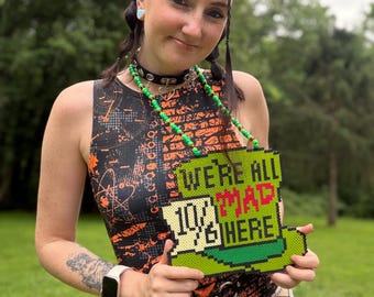 Mad Hatter Rave Kandi Perler Necklace