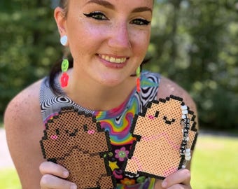 Wrap It Weenies Duo Rave Perler Necklace | Shrek Rave Perler | Rave Perler | Rave Kandi | Rave Acessories | Kandi |