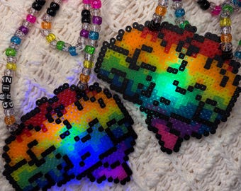 Rainbow Brains Light Up Perler | DJ Logo Perler | Rave Perler | Rave Kandi | Rave Acessories | Kandi |