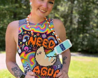 Need Water/Agua Rave Perler Necklace | Shrek Rave Perler | Rave Perler | Rave Kandi | Rave Acessories | Kandi |