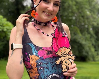 Trippy Troll Doll Rave Perler Necklace | Shrek Rave Perler | Rave Perler | Rave Kandi | Rave Acessories | Kandi |