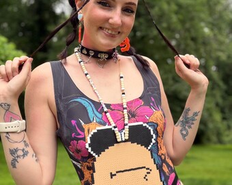 Marcus The Worm Rave Perler Necklace | Shrek Rave Perler | Rave Perler | Rave Kandi | Rave Acessories | Kandi |