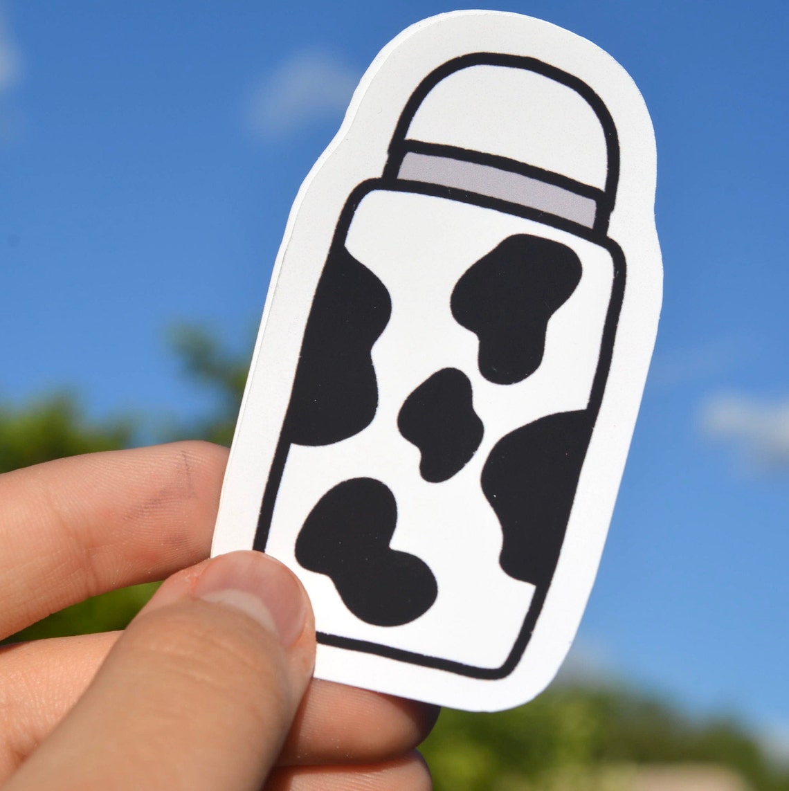Cow print water bottle sticker Etsy