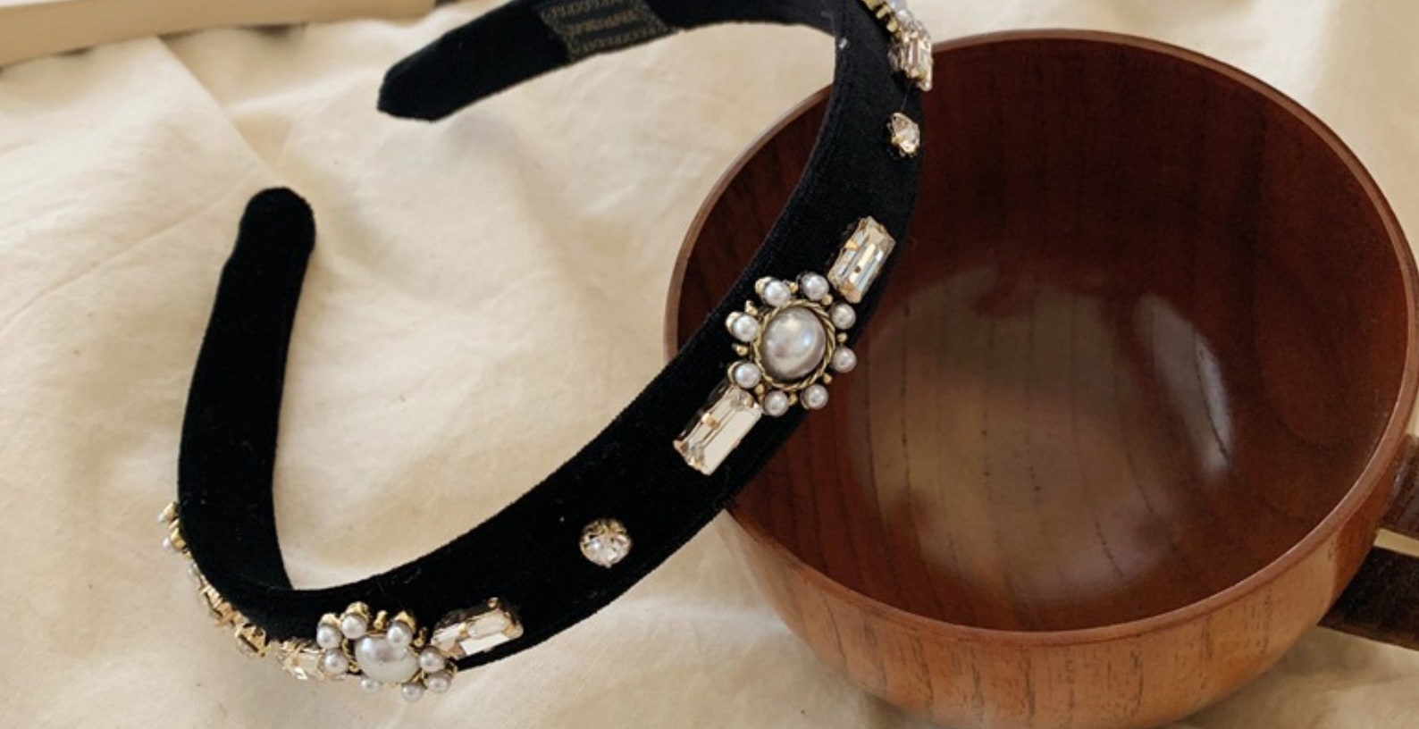 Jewelled Velvet Jewellery handmade headband comfortable and Etsy
