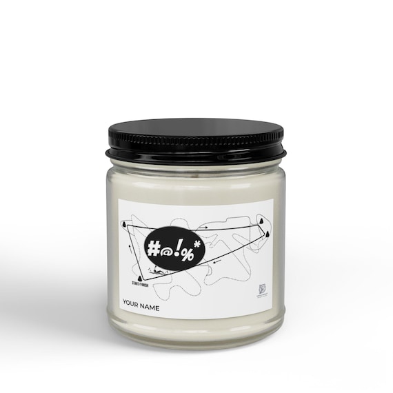 Personalized Funny Cussing Swimmer Candle | Gift for Triathlete | Ocean Swim Lover Gift  | Soy Wax Candle