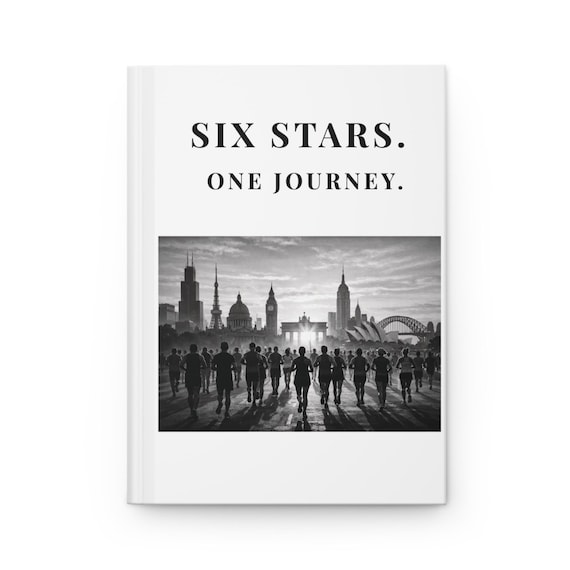 Six Stars One Journey Journal | Personalized Marathon Majors Runner Finisher Gift |  Running Notebook | Six Star Medal Gifts