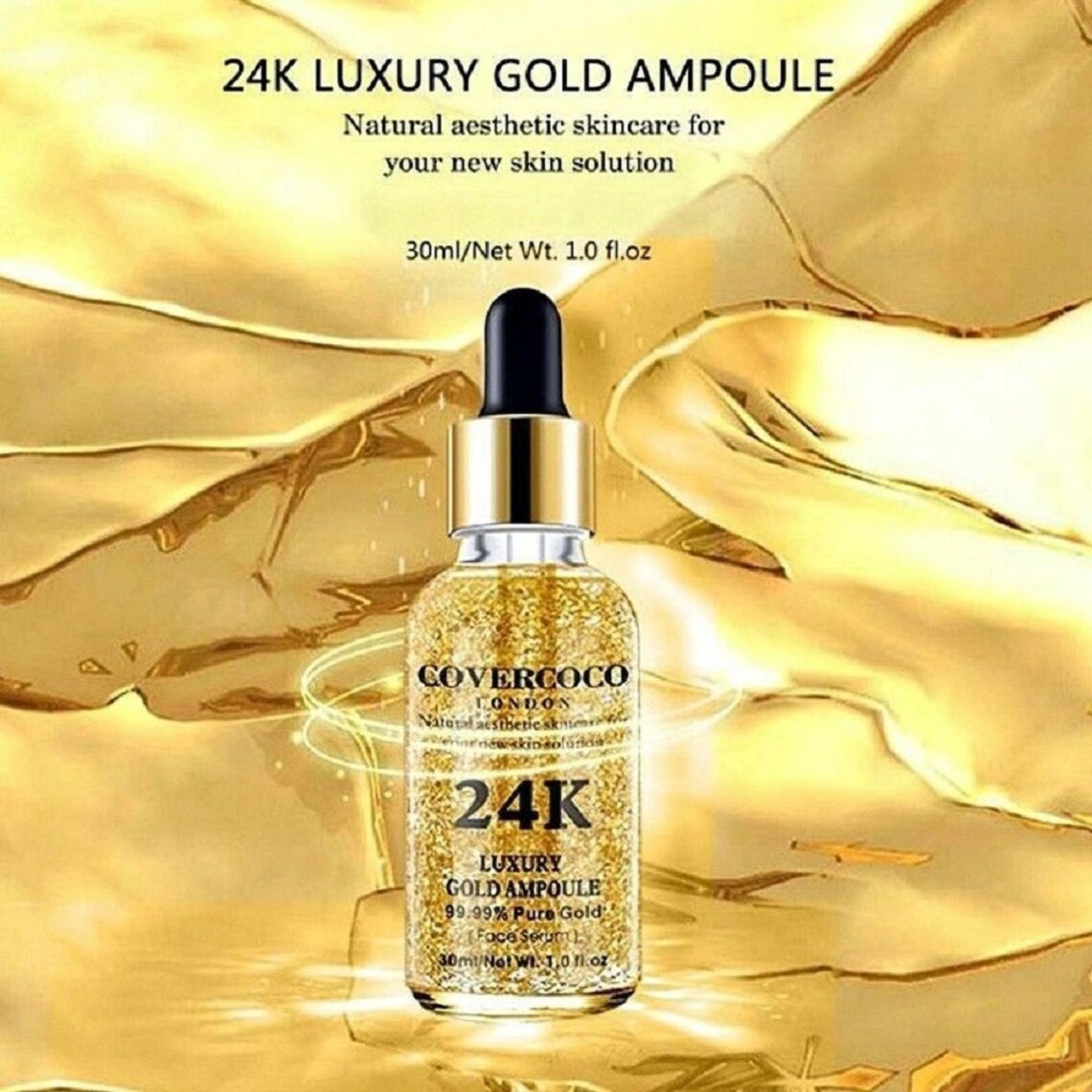 COVERCOCO 24K Gold Face Essence Serum Gold Elixr Arbutin | Etsy