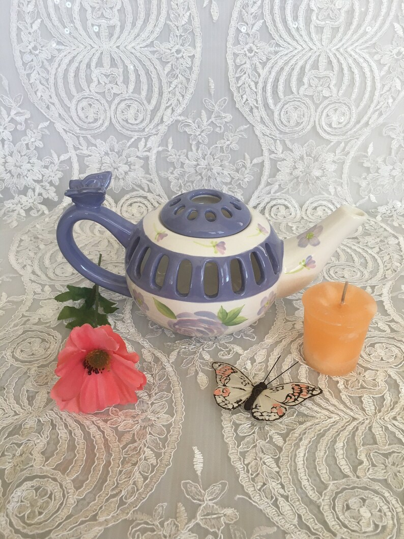 Candle Holder Flower Teapot Boho Decor Kitchen Candle Etsy Hong Kong