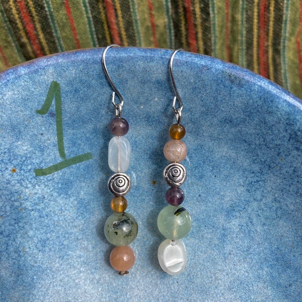 Semi Precious Stone Earrings, Hippie Earrings, Bohemian Jewellery, Hippie Jewellery, Handmade Earrings, Handmade Jewellery, Gemstones