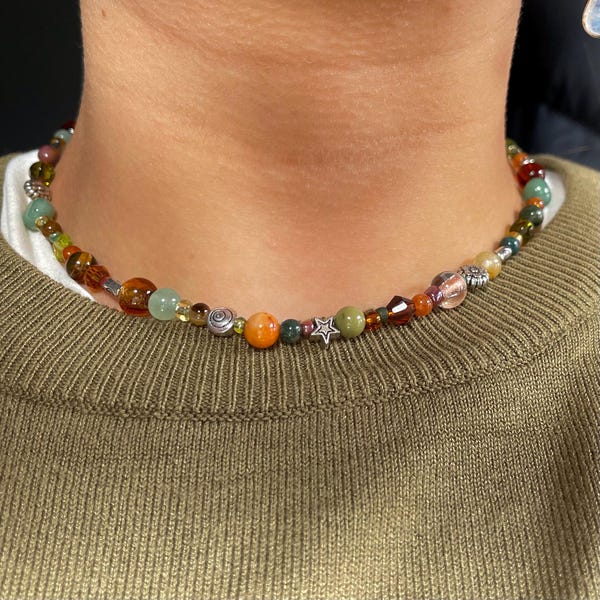 COLLAR de cuentas de piedras semipreciosas, JOYERÍA hippie, collar hippie, joyería, hippie, joyería Boho