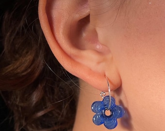 MURANO GLASS EARRINGS, flower earrings, y2k, bohemian jewellery, hippie jewellery, hippie, jewellery, earrings