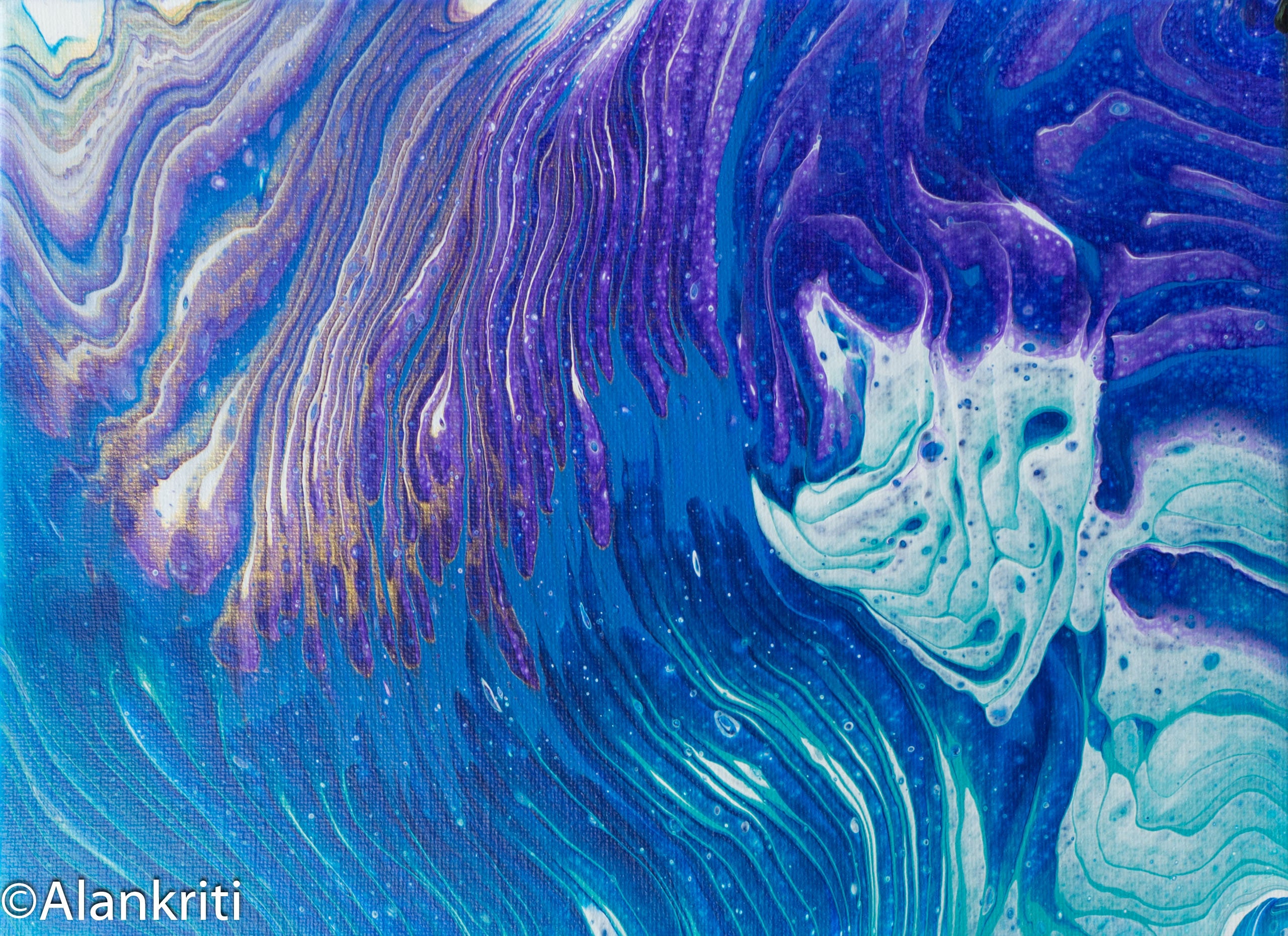 Cosmic Colors 9 X 12 Inch Canvas Fluid Art Handmade - Etsy